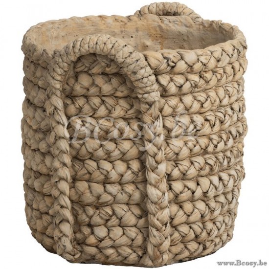 J Line Jline Bloempot Handvaten Aardewerk Naturel Large