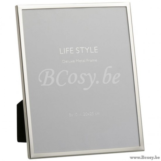 J Line Jline Portafoto Bordo Fino 20X25 Metallo Argento Large Marco De Photos Borde Fino 20X25 Metal Plata Large