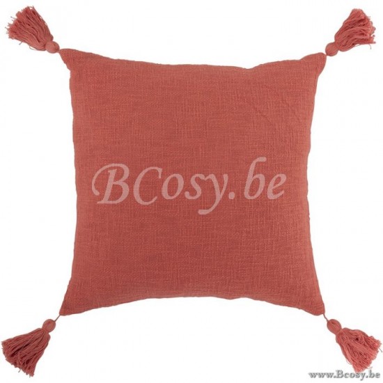 J Line Jline Cuscino Uncinetto Pompon Cotone Rosa Almohadon Ganchillo Borla Algodon Rosa