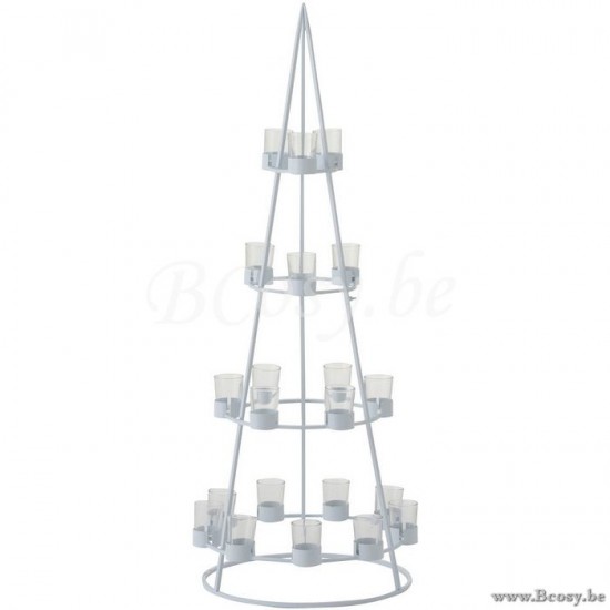 J Line Jline Albero 21 Porta T Light Metallo Vetro Bianco Arbol 21 Fotosforos Metal Cristal Blanco