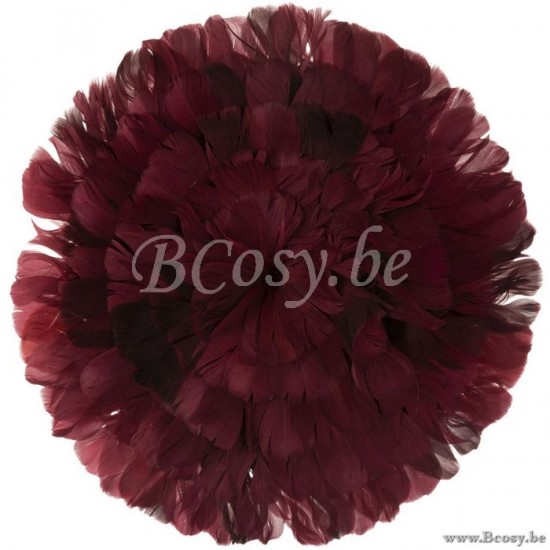 J Line Jline Schijf Deco Veren Bordeaux