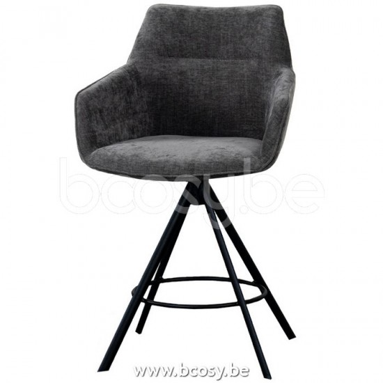 Lifestyle TABOURET DE BAR ROTATIF JOHNSON ANTHRACITE COURONNE