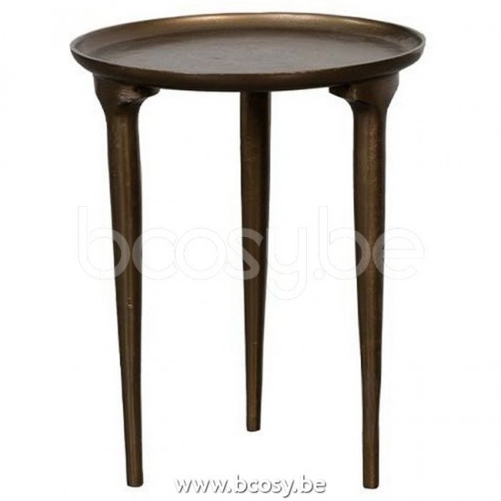 Lifestyle TABLE BASSE ALLARD OR ANTIQUE Ø40X50