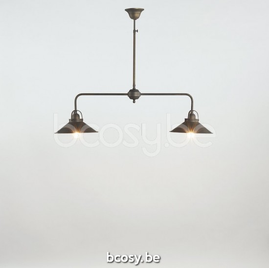 Marckdael pendel Billiardo-Biliardo Marckdael 0187-2F-25-DB Billiardo donker brons pendel H min 70 max 110cm VVD VDV Verlichting van Dijck D.