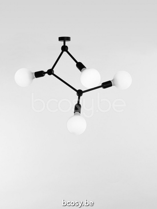 Marckdael Plafondlamp Atomen Marckdael 1808-PL4-NE Contemporal zwart Plafondlamp H 50cm VVD VDV Verlichting van Dijck Dyck Markdaal.