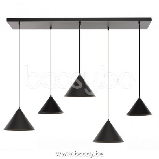 Marckdael pendel Vilnius Marckdael 2406-PL5-NE-CALA-CONO-3x300-2x250 Contemporal zwart-cala 80x40cm profiel pendel H max 95cm VVD VDV Verlic.