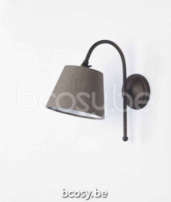 Marckdael wandlamp Billiardo-Biliardo Marckdael 3018-A1-SHA-DB 3018-A1-SHA-DB-LINNEN-OLD-GREY 3018-A1-SHA-DB-HGKP-H15-LINNEN-OLD-GREY Billia.