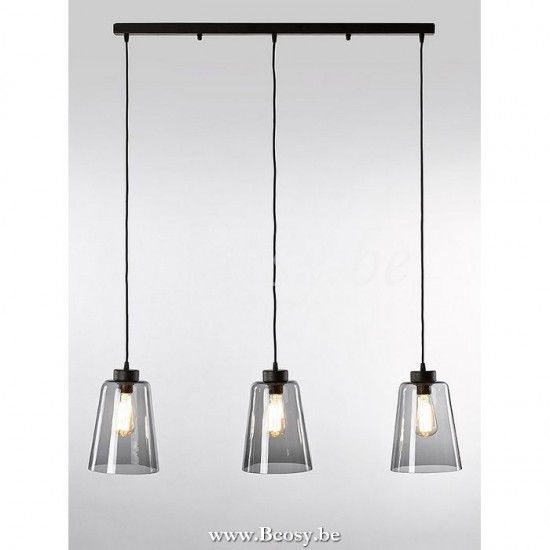 Marckdael pendel New-York Marckdael 3405-3-RU-CONO-FUME-GR Vintage roest marron kastanjebruin 85x6cm profiel pendel H min 6 max 90cm VVD VDV.