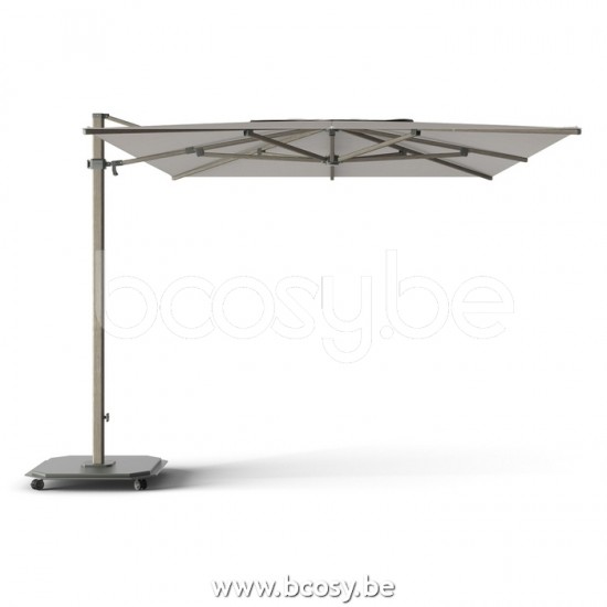 Jardinico CARACTERE JCP402 300x425 Rectangular Sidepost Cantilever Free Pole Mast Floating Parasol 3x4,25 Pole Mast Post Cappuccino Structured Powder Coated Aluminium| Canopy-fabrics Umber Sunbrella P.