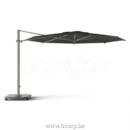 Jardinico CARACTERE JCP403 Ø400 Round Sidepost Cantilever Free Pole Mast Floating Parasol Pole Mast Post Cappuccino Structured Powder Coated Aluminium| Canopy-fabrics Pitch Sunbrella Plus Marine.