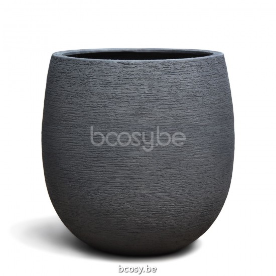 Jardinico TERRA Runder Pflanzentopf Und Blumentopf Für Draußen Ø55x55H Grote Ballon Nero.