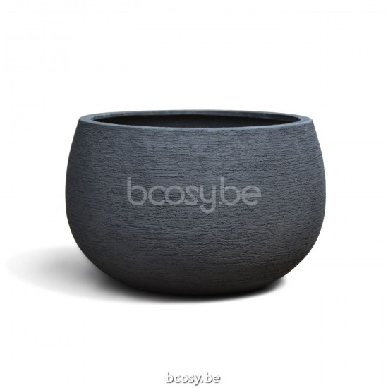  Jardinico TERRA Runder Pflanzentopf Und Blumentopf Für Draußen Ø55x35H Kleine Ballon Nero.