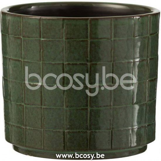 J Line Jline Übertopf Viereckig Keramik Grün Medium blumentopf blumentoepfe blumenhalter