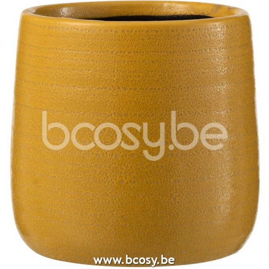 J Line Jline Übertopf Einfarbig Keramik Ocker Small blumentopf blumentoepfe blumenhalter