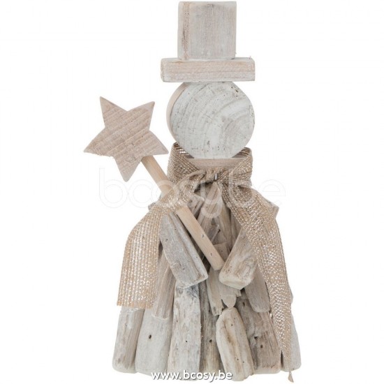 J Line Jline Figure Star Winter Wood White Small snowman snowmen santa clauses