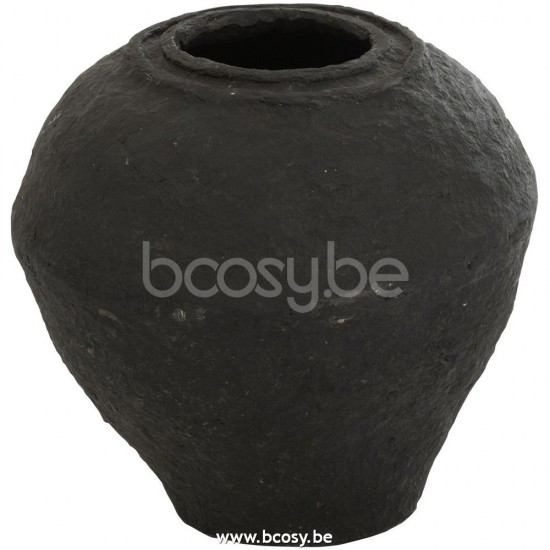 J Line Jline Vase Paper Mache Black Small