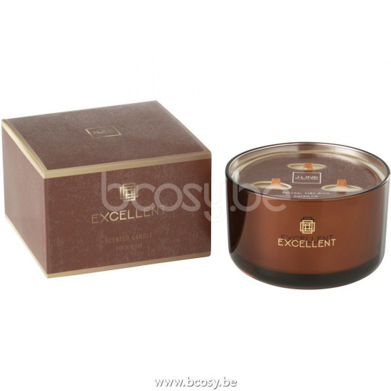 J Line Jline Scented Candle Excellent Siberia Fir Brown Large 40U scented candles
