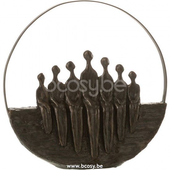 J Line Jline Figures 7Pieces Circle Poly Dark Brown figures