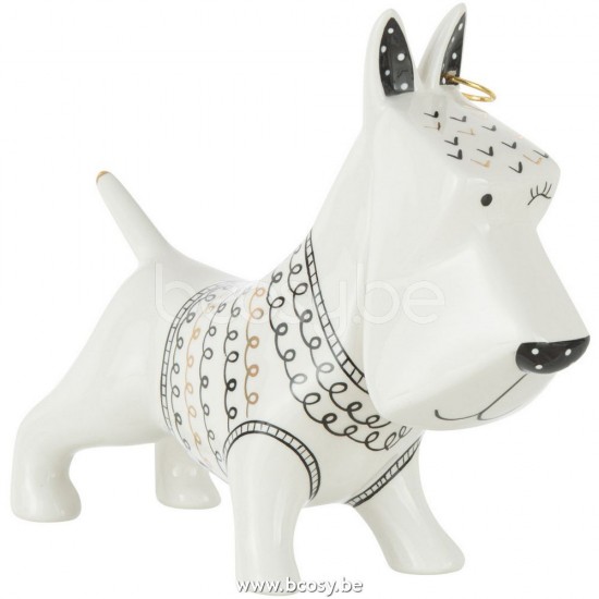 J Line Jline Dog Sweater Ceramic Black White Medium Animals