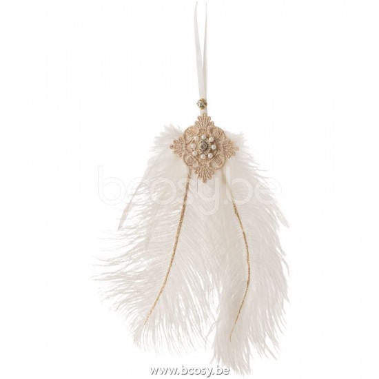 J Line Jline Hanger Feather Rhinestones White pendants