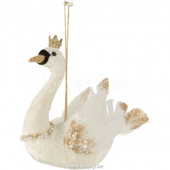 J Line Jline Hanger Swan Feathers Velvet Ecru Gold pendants