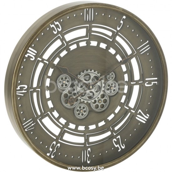 Jline Reloj Redondo Segundos Engranajes Metal Antiguo Cobre Small