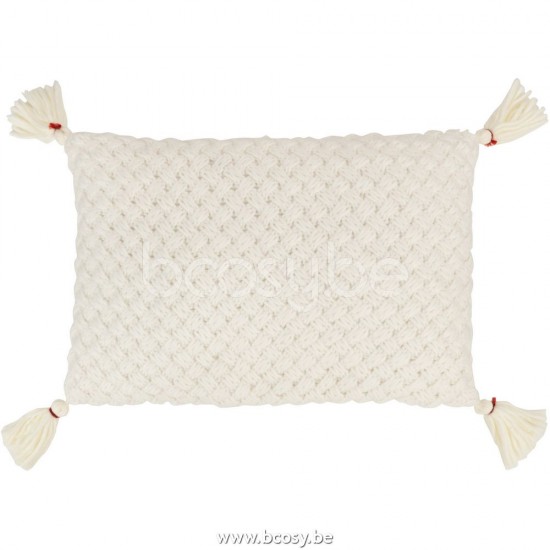 Jline Cojin Ganchillo Borla Acrilica Blanco