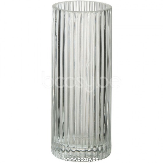 J Line Jline Vase Cylinder Lines Glass Transparent Small