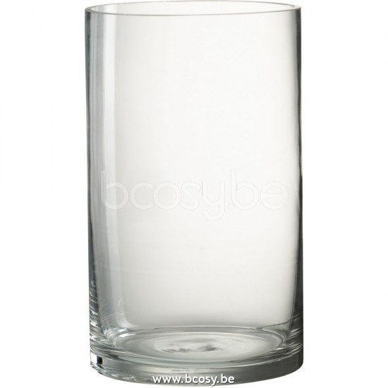 J Line Jline Vase Cylinder Vola Glass Transparent Medium