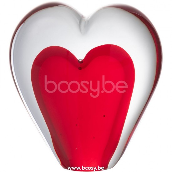 J Line Jline Paperweight Heart Standing Glass Red paper holders
