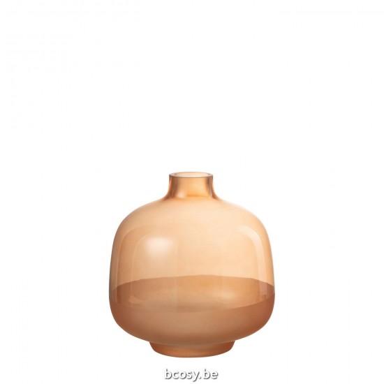 J Line Vase Hany Glass Peach Small.