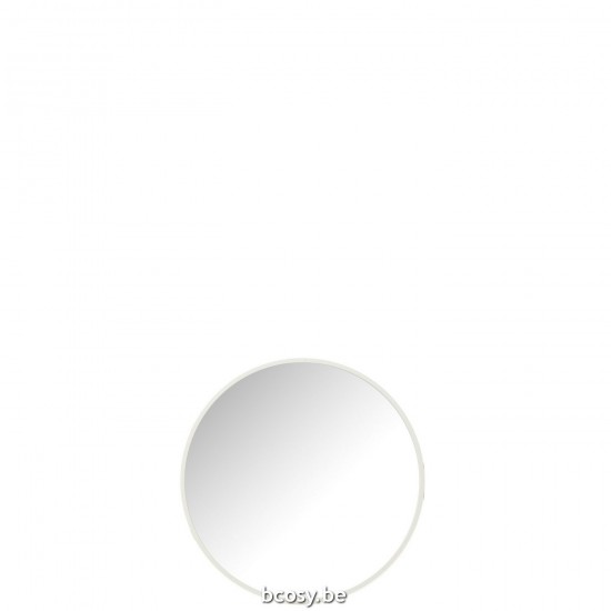 Jline Mirror Round Glass Metal White Small.