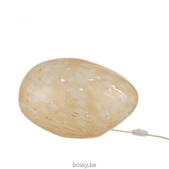 Jline Lámpara Melissa Vidrio Oval Beige.