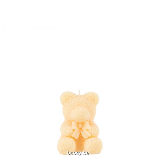 J Line Candle Teddy Bear Light Yellow Small 8H candles.