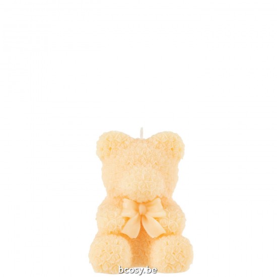 J Line Candle Teddy Bear Light Yellow Medium 15H candles.