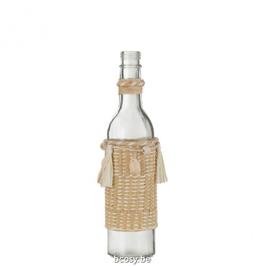 J Line Bottle Decoration With Shells Glass Natural bottles.
