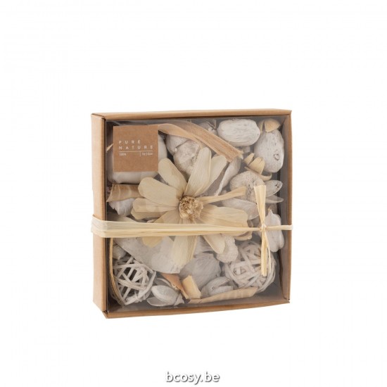 J Line Potpourri Fiori Noci Bianco Potpourri Flowers Nuts White.