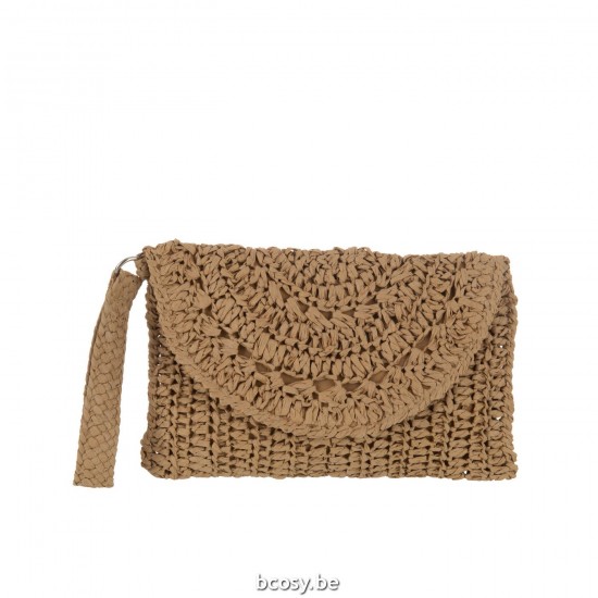 J Line Clutch Bag Strap Paper Light Brown handbag knitted handbags knitted.