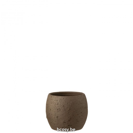 J Line Flowerpot Enya Ceramic Brown Medium flowerpots.