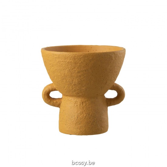 J Line Vaso Zenia Ceramica Ocra Large Jarrón Zenia Cerámica Ocre Large.