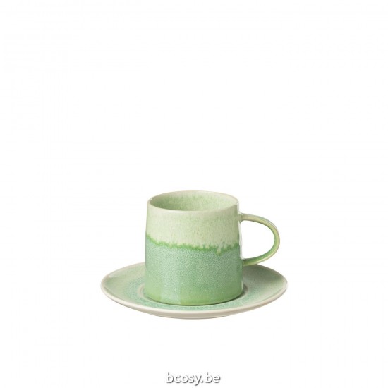 J Line Tazza Piattino Lara Porcellana Verde Taza Subtaza Lara De Porcelana Verde.