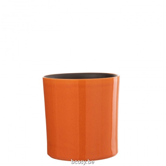 J Line Flower Pot Flek Ceramic Orange Medium flowerpots.