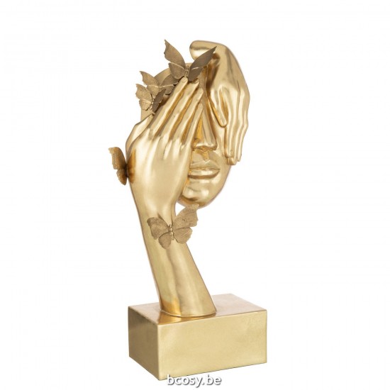 J Line Face Butterflies Stand Poly Gold heads.