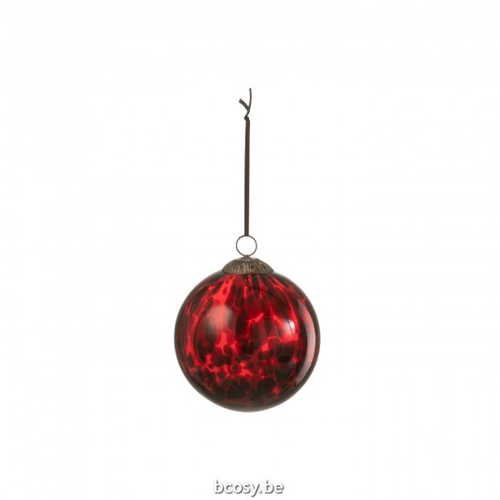 J Line Xmas Bauble Spotted Glass Red Black Large box of baubles.