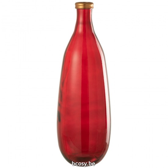 J Line Vase Gold Rim Glass Red Large large vases Tall vases High vases.