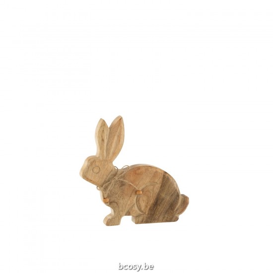 J Line Rabbit Knot Mango Wood Natural Medium rabbits.