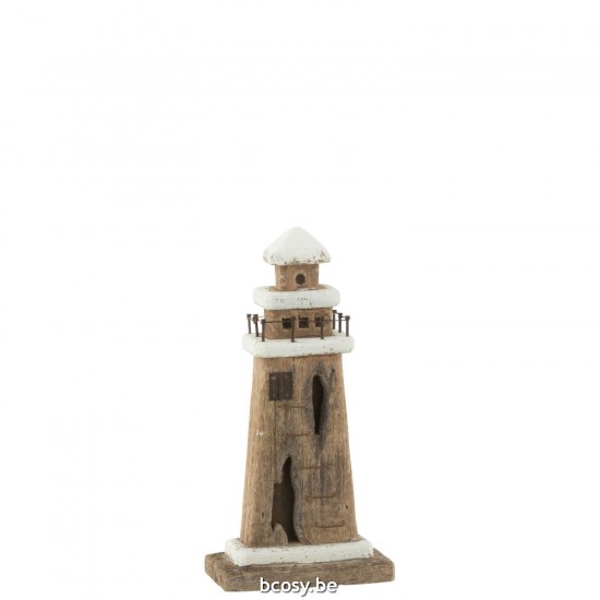 Jline Leuchtturm Paulownia Holz Naturell Weiß Small feuerturm feuertuerme leuchtturm leuchttuerme.