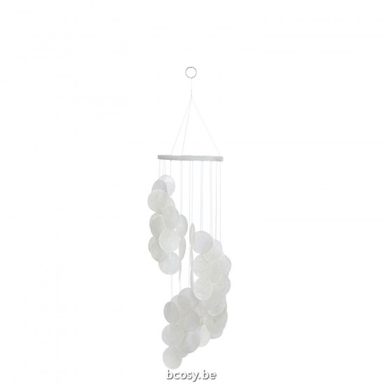 J Line Windchime Scales Round Shell Blue wind chimes.