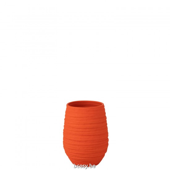 J Line Vase Fiesta Ceramic Orange Mediium flowerpots.