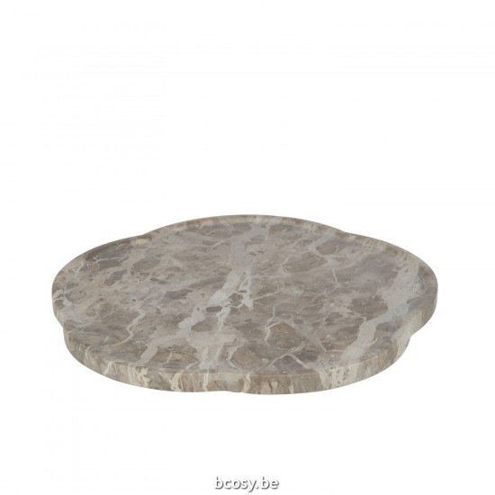 J Line Tray Flower Rotating Marble Beige serving trays plates.